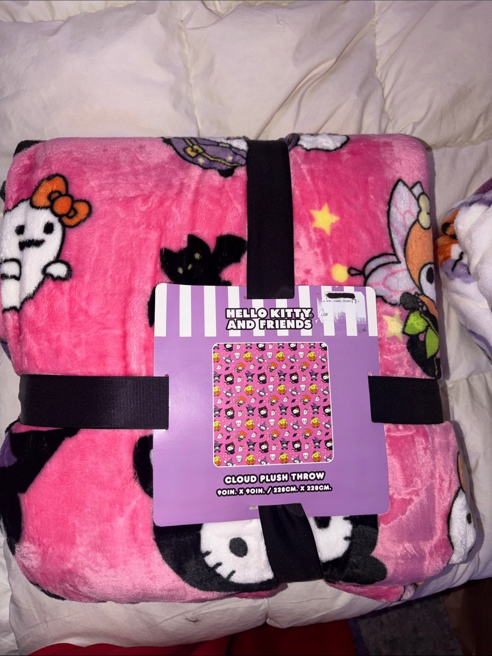 Hello Kitty Pink Cloud Plush Throw Blanket